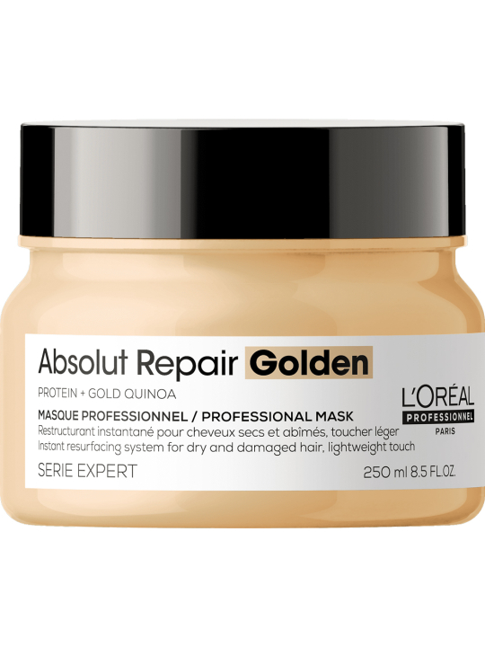 Mascarilla Dorada Absolut Repair Golden para cabellos secos y dañados L`Oréal Serie Expert