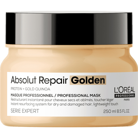 Mascarilla Dorada Absolut Repair Golden para cabellos secos y dañados L`Oréal Serie Expert